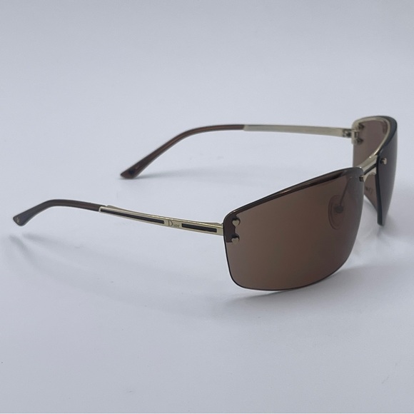 AUTH DIOR CHARM1 vintage sheer Y2K sunglasses rimless brown - Picture 6 of 12